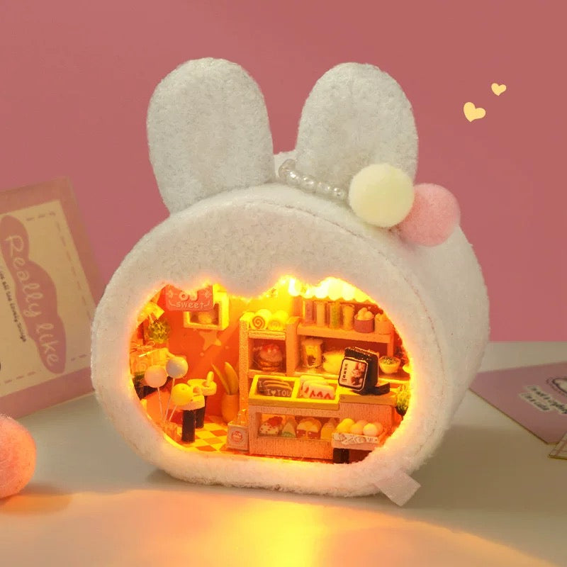 Soft Bunny Plush with Light-Up Mini Room